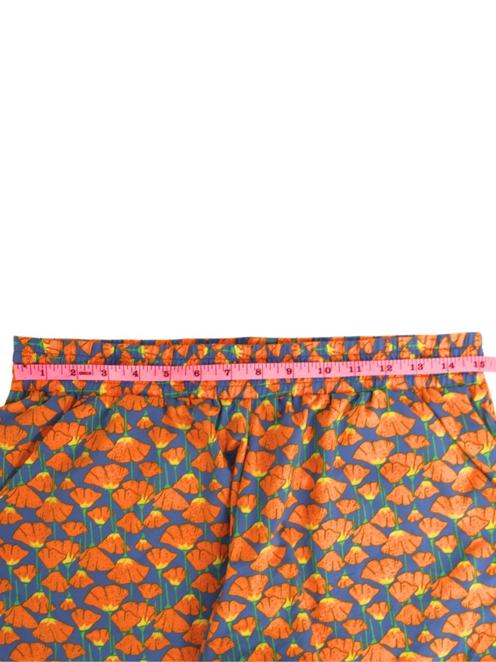 TOAD&CO Floral Athletic Shorts Medium Blue Orange Outdoor Hiking Running - Picture 4 of 9